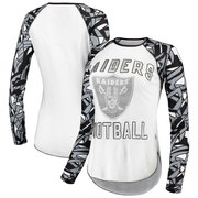 Add Oakland Raiders Touch by Alyssa Milano Women's NFLxFIT Quicksnap Draft Pick Long Sleeve T-Shirt – White To Your NFL Collection