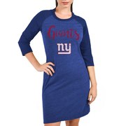 Add New York Giants Majestic Threads Women's Tri-Blend 3/4-Sleeve Raglan Dress - Blue To Your NFL Collection