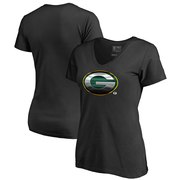 Add Green Bay Packers NFL Pro Line by Fanatics Branded Women's Primary Midnight Mascot V-Neck T-Shirt – Black To Your NFL Collection