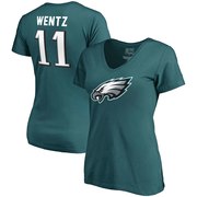 Add Carson Wentz Philadelphia Eagles NFL Pro Line by Fanatics Branded Women's Player Icon Name & Number V-Neck T-Shirt – Midnight Green To Your NFL Collection