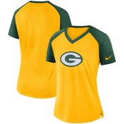 Add Green Bay Packers Nike Women's Top V-Neck T-Shirt – Gold/Green To Your NFL Collection