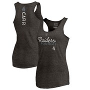 Add Derek Carr Oakland Raiders NFL Pro Line by Fanatics Branded Women's Resolute Tri-Blend Player Name & Number Tank Top - Black To Your NFL Collection