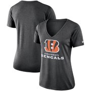 Add Cincinnati Bengals Nike Women's Performance V-Neck T-Shirt - Heathered Black To Your NFL Collection