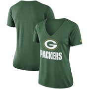 Add Green Bay Packers Nike Women's Performance V-Neck T-Shirt - Heathered Green To Your NFL Collection