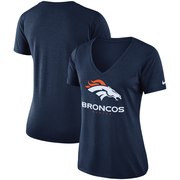 Add Denver Broncos Nike Women's Performance V-Neck T-Shirt - Heathered Navy To Your NFL Collection