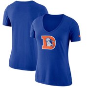 Add Denver Broncos Nike Women's Historic Logo 2.0 Tri-Blend Mid V-Neck T-Shirt - Royal To Your NFL Collection