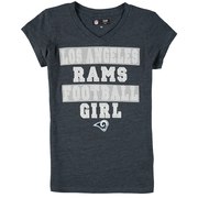 Add Los Angeles Rams 5th & Ocean by New Era Girls Youth Football Girl V-Neck T-Shirt - Navy To Your NFL Collection