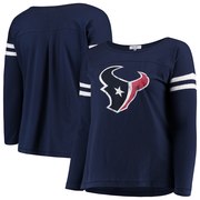 Add Houston Texans Touch by Alyssa Milano Women's Plus Size Free Agent Long Sleeve T-Shirt – Navy To Your NFL Collection