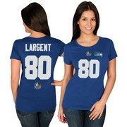 Add Steve Largent Seattle Seahawks Majestic Women's Hall of Fame Fair Catch V T-Shirt - Blue To Your NFL Collection