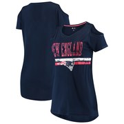 Add New England Patriots G-III 4Her by Carl Banks Women's Clear the Bases Scoopneck T-Shirt – Navy To Your NFL Collection