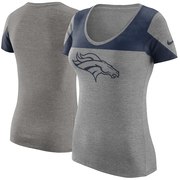 Add Denver Broncos Nike Women's Champ Drive 2 Tri-Blend T-Shirt - Heathered Gray To Your NFL Collection