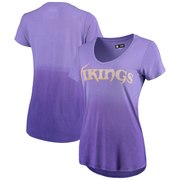 Add Minnesota Vikings 5th & Ocean by New Era Women's Dip Dye V-Neck T-Shirt – Purple To Your NFL Collection