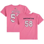 Von Miller Denver Broncos Girls Preschool Mainliner Player Name & Number T-Shirt - Pink