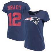 Add Tom Brady New England Patriots G-III 4Her by Carl Banks Women's Glitter Endzone Player Name & Number T-Shirt – Navy To Your NFL Collection