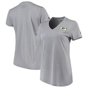 Add Green Bay Packers Under Armour Women's Combine Authentic Novelty Performance V-Neck T-Shirt - Heathered Gray To Your NFL Collection