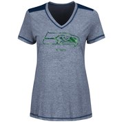 Add Seattle Seahawks Majestic Women's Bright Lights V-Neck T-Shirt - College Navy To Your NFL Collection