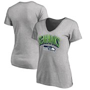 Add Seattle Seahawks NFL Pro Line Women's ThreeDee V-Neck T-Shirt - Heathered Gray To Your NFL Collection