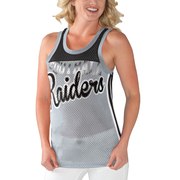 Add Oakland Raiders G-III 4Her by Carl Banks Women's Championship Mesh Tank Top - Heathered Gray/Black To Your NFL Collection