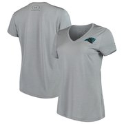 Add Carolina Panthers Under Armour Women's Combine Authentic Novelty Performance V-Neck T-Shirt - Heathered Gray To Your NFL Collection