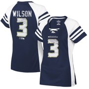 Add Russell Wilson Seattle Seahawks Majestic Women's Draft Him IV T-Shirt - College Navy To Your NFL Collection