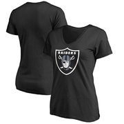 Add Oakland Raiders NFL Pro Line Women's Plus Size Primary Logo V-Neck T-Shirt - Black To Your NFL Collection