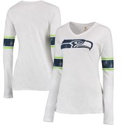 Add Seattle Seahawks Juniors Team Leader V-Neck Long Sleeve T-Shirt - White To Your NFL Collection