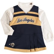 Add Los Angeles Rams Girls Toddler Cheer Jumper Dress Set - Navy To Your NFL Collection