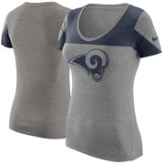 Add Los Angeles Rams Nike Women's Champ Drive 2 Tri-Blend T-Shirt - Heathered Gray To Your NFL Collection