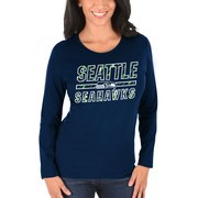 Add Seattle Seahawks Majestic Women's Quick Out Long Sleeve T-Shirt - College Navy To Your NFL Collection