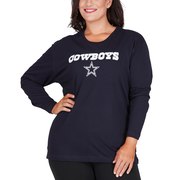 Add Dallas Cowboys Majestic Women's Plus Size Logo Long Sleeve T-Shirt - Navy To Your NFL Collection