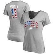 Add Carson Wentz Philadelphia Eagles NFL Pro Line by Fanatics Branded Women's Banner Wave Name & Number V-Neck T-Shirt – Heathered Gray To Your NFL Collection