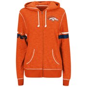 Add Denver Broncos Majestic Women's Athletic Tradition Full-Zip Hoodie - Orange To Your NFL Collection