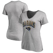 Add Los Angeles Rams NFL Pro Line Women's ThreeDee V-Neck T-Shirt - Heathered Gray To Your NFL Collection