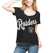 Add Oakland Raiders '47 Women's Flair Roundoff T-Shirt - Black To Your NFL Collection