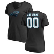 Add Carolina Panthers NFL Pro Line Women's Any Name & Number Logo Personalized T-Shirt - Black To Your NFL Collection