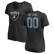 Add Oakland Raiders NFL Pro Line Women's Any Name & Number Logo Personalized T-Shirt - Black To Your NFL Collection