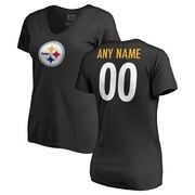 Add Pittsburgh Steelers NFL Pro Line Women's Any Name & Number Logo Personalized T-Shirt - Black To Your NFL Collection