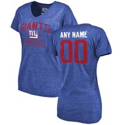 Add New York Giants NFL Pro Line by Fanatics Branded Women's Distressed Personalized Name & Number Tri-Blend T-Shirt - Royal To Your NFL Collection