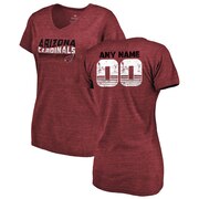 Add Arizona Cardinals NFL Pro Line by Fanatics Branded Women's Personalized Retro Tri-Blend V-Neck T-Shirt - Cardinal To Your NFL Collection