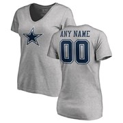 Add Dallas Cowboys NFL Pro Line by Fanatics Branded Women's Personalized Name & Number Logo T-Shirt - Ash To Your NFL Collection