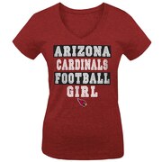 Arizona Cardinals 5th & Ocean by New Era Girls Youth Football Girl Tri-Blend V-Neck T-Shirt - Cardinal