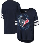 Add Houston Texans 5th & Ocean by New Era Women's Novelty Dolman Sleeve Scoop Neck T-Shirt - Navy To Your NFL Collection