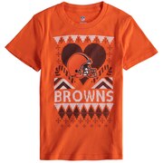 Add Cleveland Browns Girl's Youth Candy Cane Love T-Shirt - Orange To Your NFL Collection