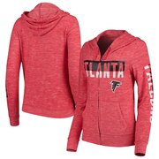 Add Atlanta Falcons New Era Women's Glitter Sweater Knit Tri-Blend Full-Zip Hoodie - Red To Your NFL Collection