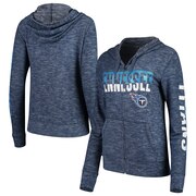 Add Tennessee Titans New Era Women's Glitter Sweater Knit Tri-Blend Full-Zip Hoodie - Navy To Your NFL Collection