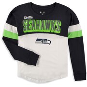 Add Seattle Seahawks New Era Girls Youth Baby Jersey Long Sleeve T-Shirt – White/College Navy To Your NFL Collection