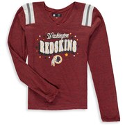 Washington Redskins New Era Girls Youth Starring Role Long Sleeve Tri-Blend V-Neck T-Shirt – Burgundy
