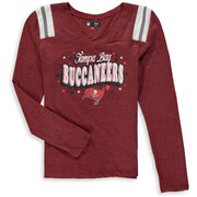 Tampa Bay Buccaneers New Era Girls Youth Starring Role Long Sleeve Tri-Blend V-Neck T-Shirt – Red