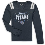 Tennessee Titans New Era Girls Youth Starring Role Long Sleeve Tri-Blend V-Neck T-Shirt – Navy