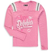 Add Miami Dolphins New Era Girls Youth Love for My Team Long Sleeve Tri-Blend V-Neck T-Shirt – Pink To Your NFL Collection